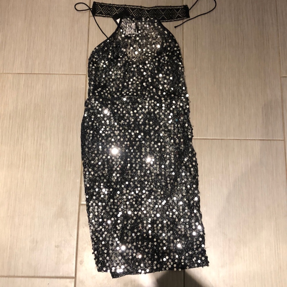 NaaNaa sequin halter dress